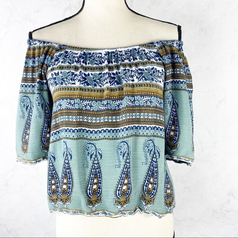[F21] Paisley Off The Shoulder Top